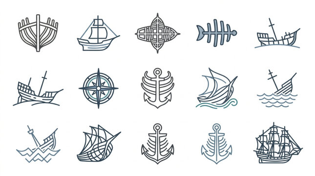 Maritime and Nautical Symbols Collection