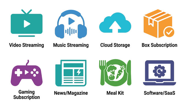 Digital media and software icons.
