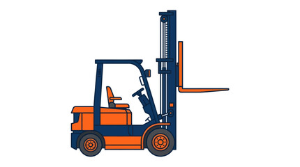 Orange Forklift Truck Vector Illustration © Gozel