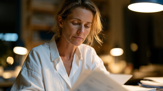 University grant administrator reviewing federal compliance documents in dim office lit only by desk lamp, research funding accountability, academic administration, sponsored program oversight, Sept