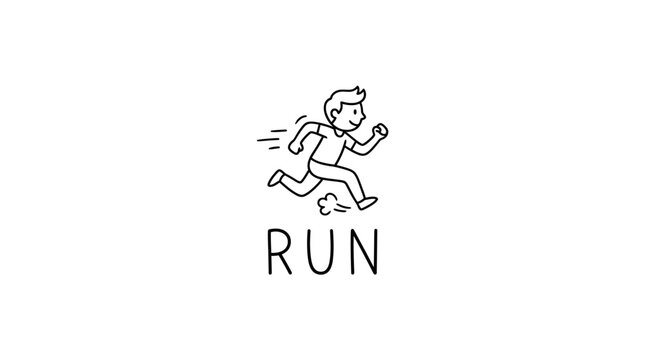 Man Running in Motion Fast Pace.