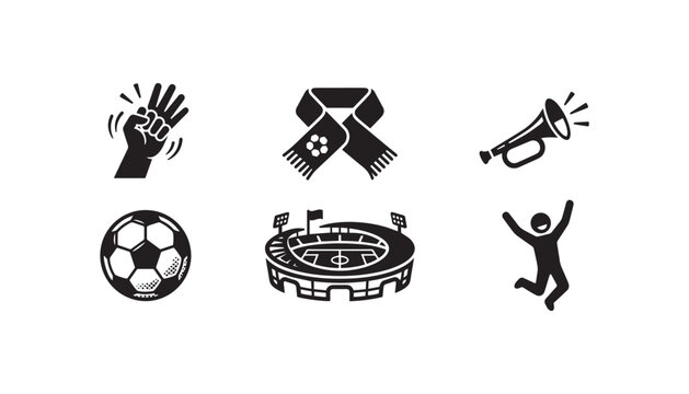 Soccer fan celebration attributes and stadium football match objects