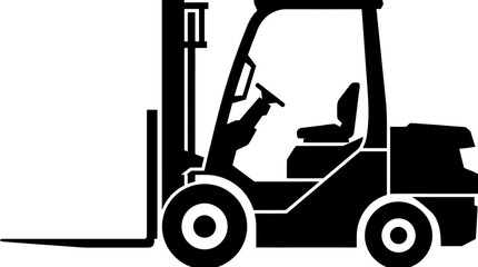 Forklift Truck Silhouette Vector Illustration © Kill