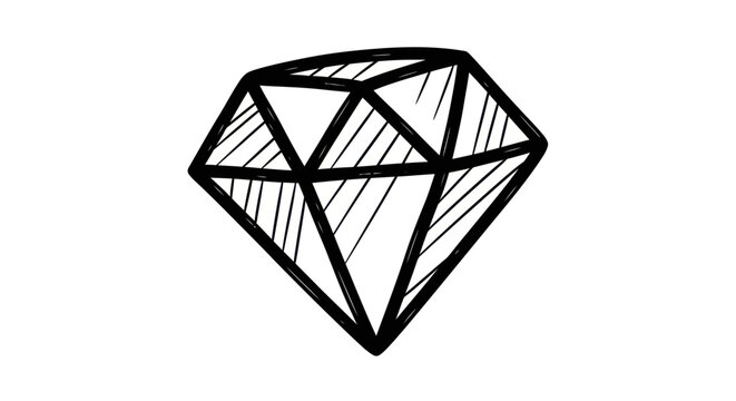 Hand Drawn Diamond Sketch Vector