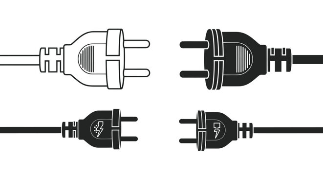 Electric Power Plug Icon Set