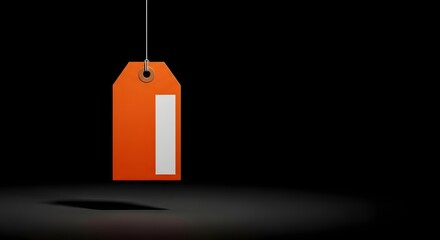 Hanging glowing orange lantern casting warm light in dark minimalist setting © shuvo