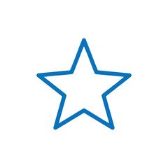 Obraz premium Blue outline star icon, signifying excellence, rating, achievement, and quality standards