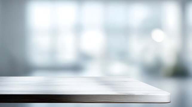 empty office desk with blurred workspace background business concept