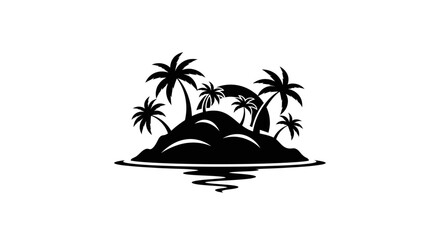 Tropical Island Palm Tree Silhouette © Marchell