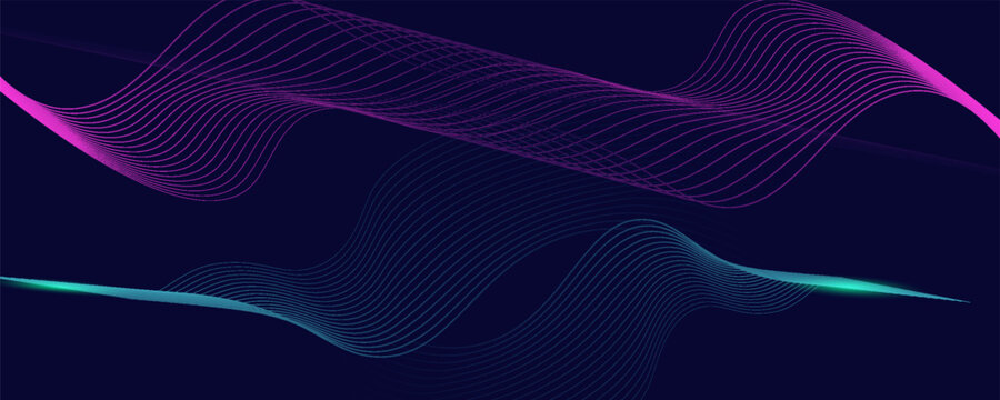 Abstract background with flowing lines. Dynamic waves. Vector illustration.Print