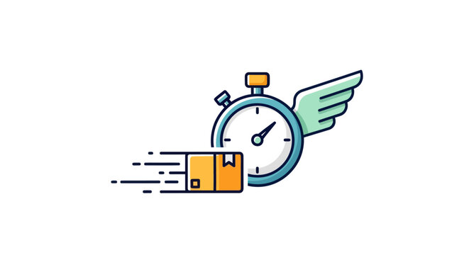 Fast Delivery Stopwatch Vector Illustration