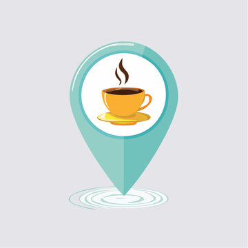 Coffee Shop Location Pin Icon