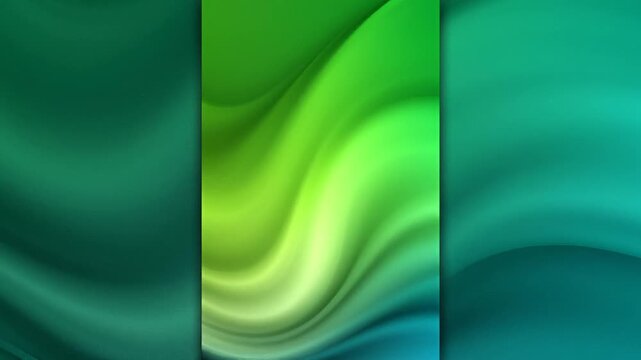 Smooth Gradient Swirls of Green and Teal Colors Forming Abstract Organic Waves and Soft Curves in a Vertical Composition, Fluid Motion Background, Serene and Calming Visual, Digital Smooth