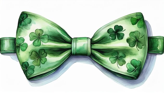 watercolor shamrock bow tie