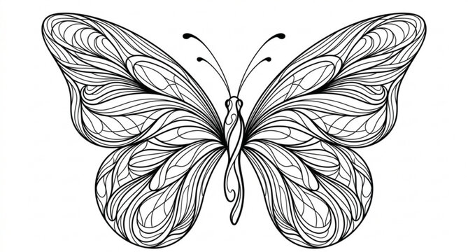 Butterfly life cycle illustration set with caterpillar cocoon chrysalis and monarch silhouette isolated on white background