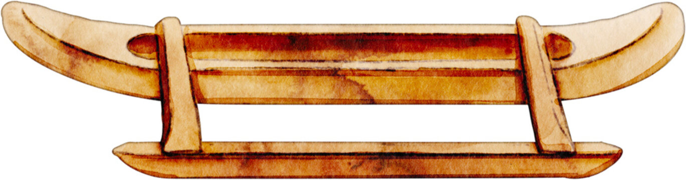 Watercolor Outrigger Canoe Illustration