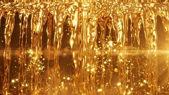 Golden waterfall display serene location nature scene tranquil environment close-up view life's beauty