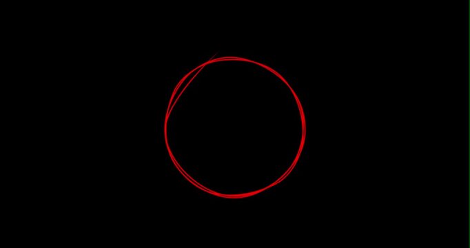 Hand Drawn Red Marker Highlight Pack Circle and Oval Animated Collection