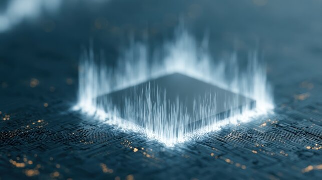 AI chip boom, glowing GPU processor, exploding stock chart, futuristic finance tech