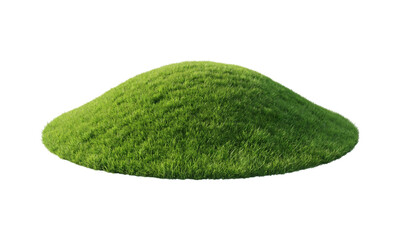 Lush green grassy hill isolated on transparent background, cutout PNG © Fanni Art
