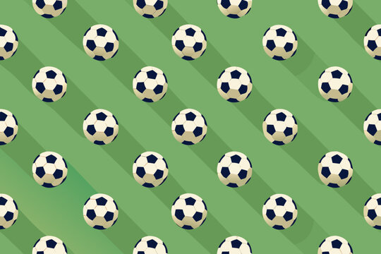 Soccer Ball Pattern A Repeating Vector Design On Green
