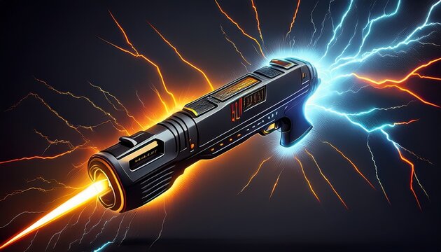 black stun gun with electrical arc