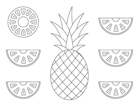 Line pineapple and slices