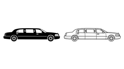 Fototapeta premium limousine silhouettes side by side silhouette side by side