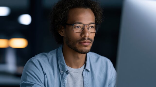 AI generated content creator working on computer, digital creativity, automation tools, modern workspace