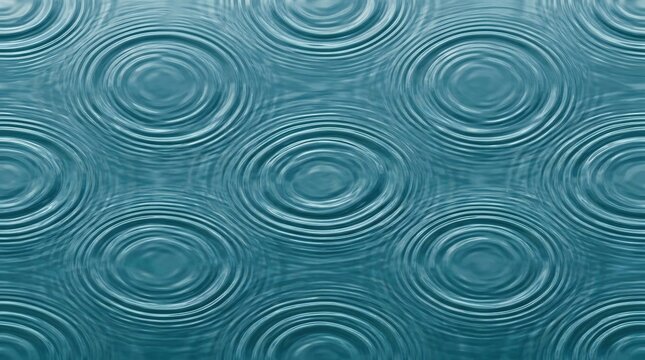Teal blue water ripples background, circular liquid wave patterns, abstract aquatic surface texture for spa and wellness designs