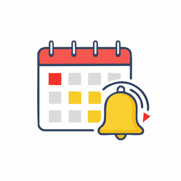Calendar Reminder Icon with Bell Notification