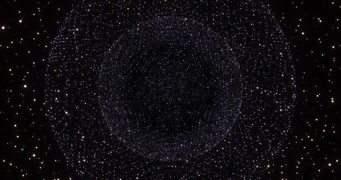 Abstract Digital Particle Wave Background with Glowing Data Points and Futuristic Technology Network Animation