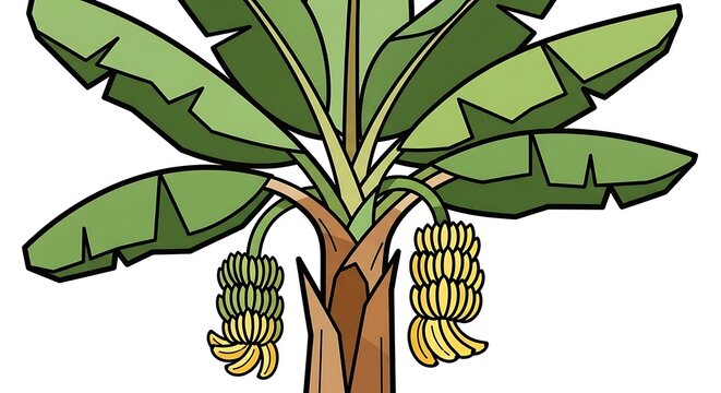 Close up illustration of a pineapple plant with fruit.