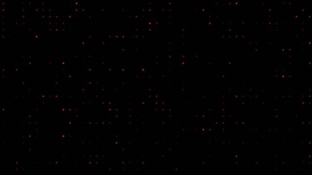 Animated grid of glowing red dots appearing on a dark background a digital motion featuring a regular pattern of small circular lights pulsing in the pattern lights motion abstract technology
