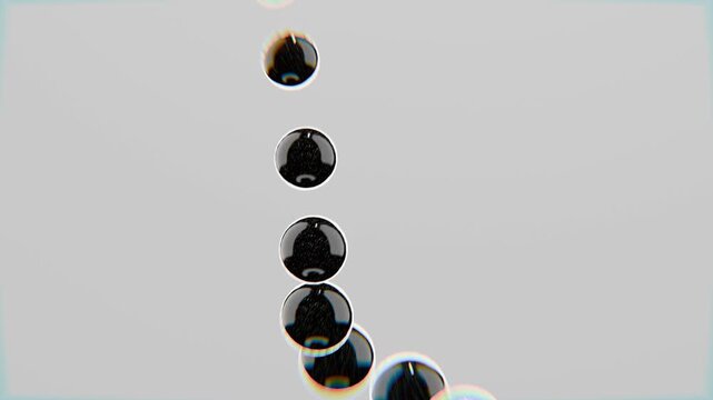abstract black 3d spheres on grey background