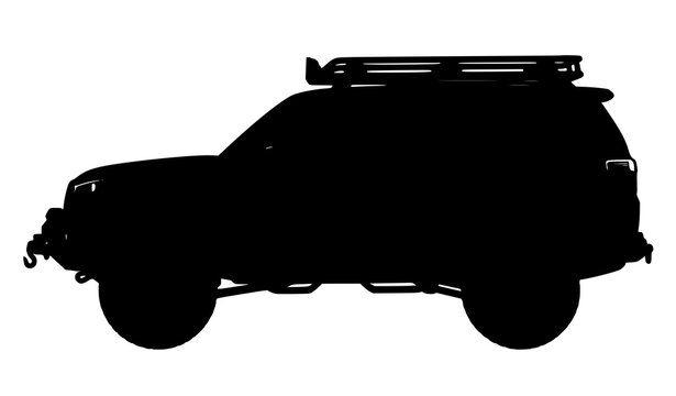 Luxury Urban SUV Vehicle Side Profile Vector Design on White Background
