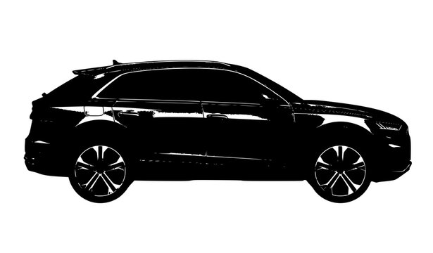 Off Road SUV Side View Realistic Vehicle Vector Illustration Isolated