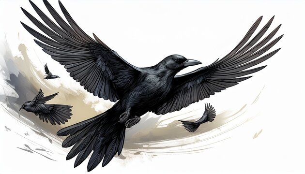 flock of birds png background image artistic black bird flight on a white background
