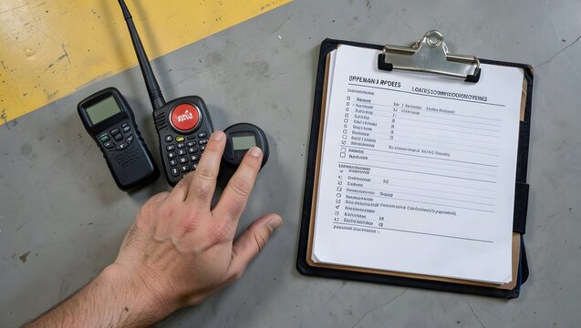 hand adjusting knob near radio device