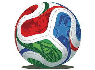 Fototapeta premium North American host nations themed soccer ball with star and leaf motifs