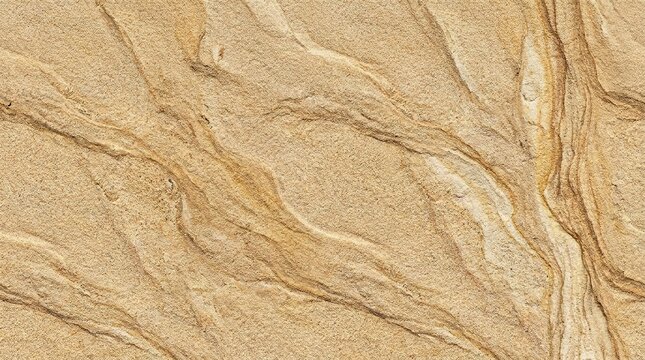 Natural sandstone texture background, beige sedimentary rock surface with wavy mineral veins, organic stone pattern for architectural design