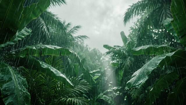 Kerala Rainforest Canopy &mdash; Lush Monsoon Background