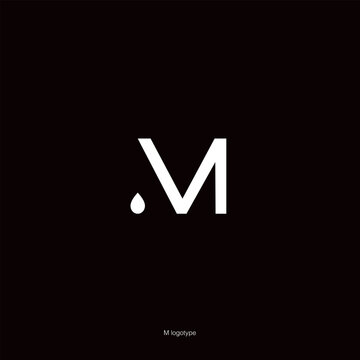Letter M Monogram Logo with Droplet, Modern Minimalist Vector Branding Design