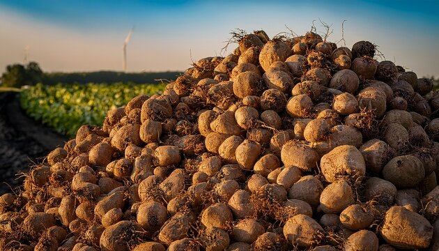 beautiful capture of a closeup shot of a pile of sugar beets