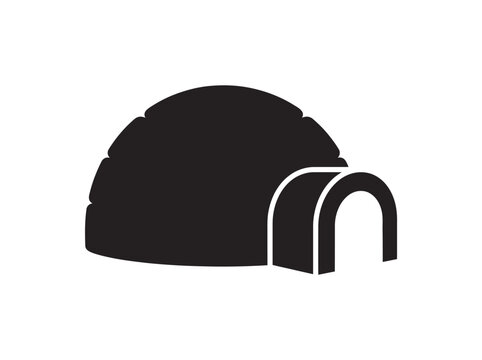 igloo silhouette on white background black structure