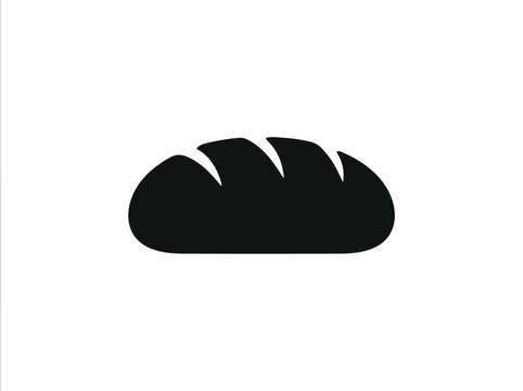 bread silhouette on white background loaf bakery