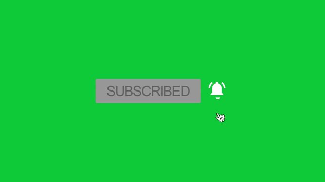 Animated Subscribe Button for Video Overlay. Like Subscribe Bell Notification Button, subscribe to the channel. Green Screen