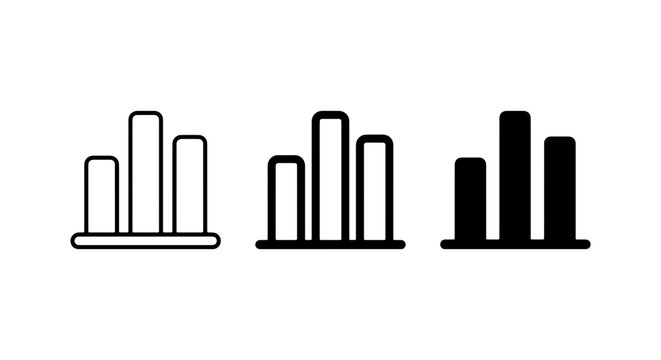 Bar Chart Icons, Data Visualization Graphics, Business Analytics Symbols, Vector Set