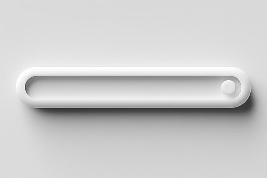 Plain white search bar on light gray background with rounded edges and circular button on right side for user interaction and navigation