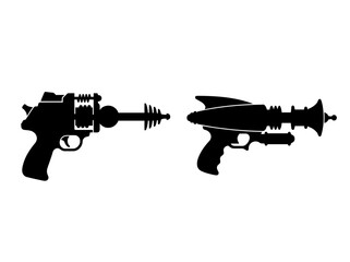 science fiction weapon silhouettes on white background © FARISTA